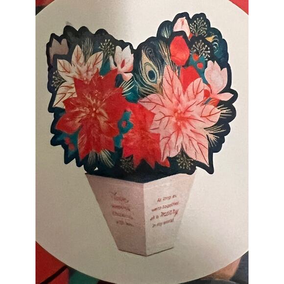 Six (6) Christmas Pop Open Paper Flower Bouquet Cards - Picture 9 of 9